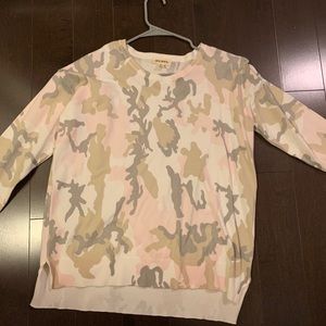 camo crew neck sweater